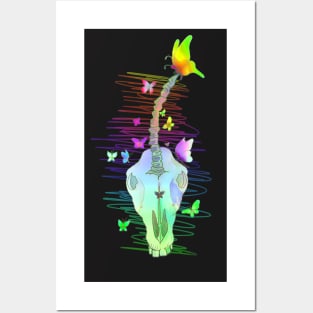 Rainbow Unicorn Skull Posters and Art
